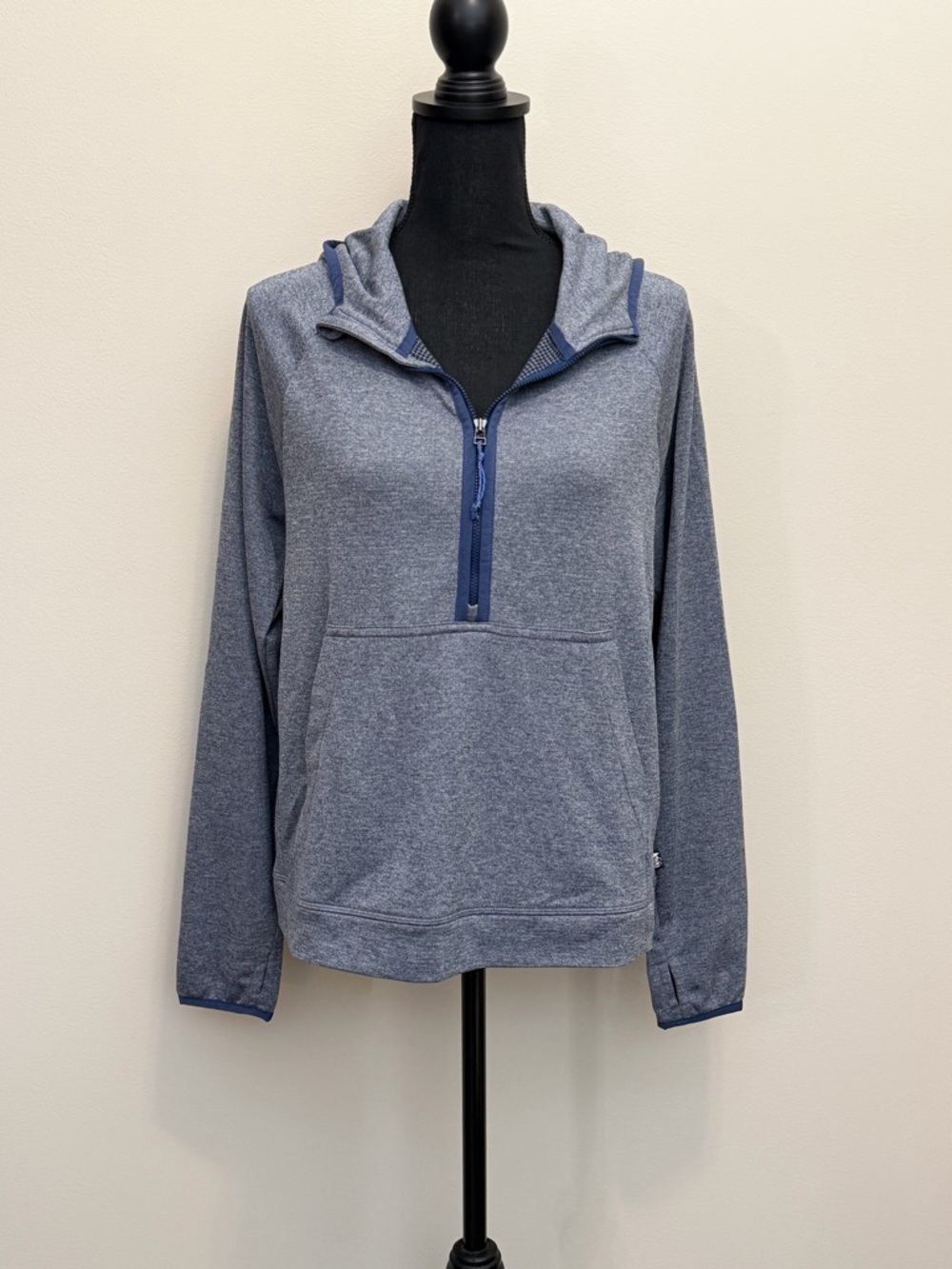 REI Co-op Trailmade Midlayer Hoodie Womens L Lightweight Blue Half-Zip Gorpcore